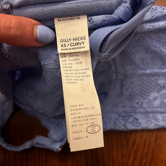 Gilly hicks lace blue bralette top size XS Curvy - Picture 3 of 4